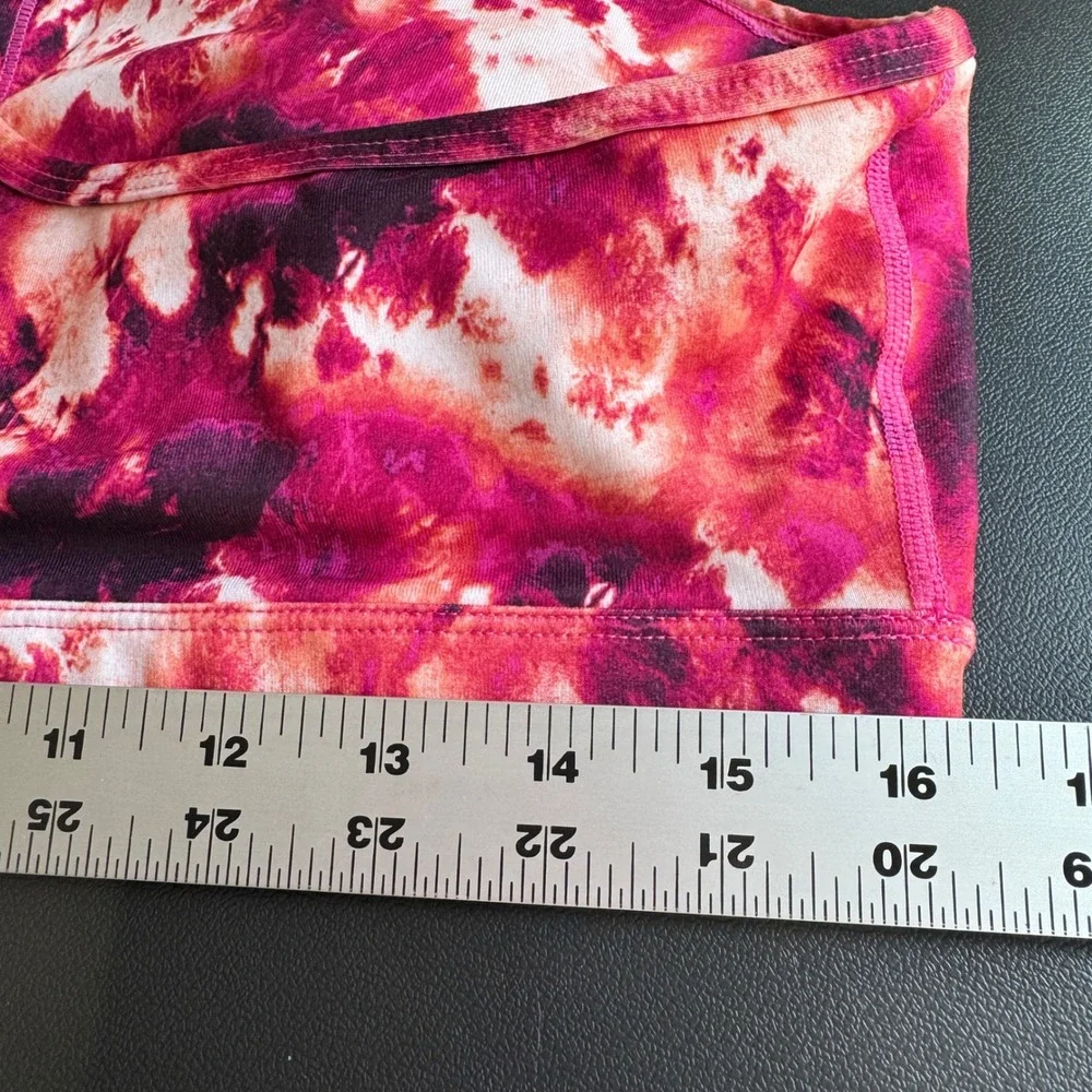 Ideology Womens Sports‎ Bra 2X Pink Tie Dye Low Impact Activewear Athleisure